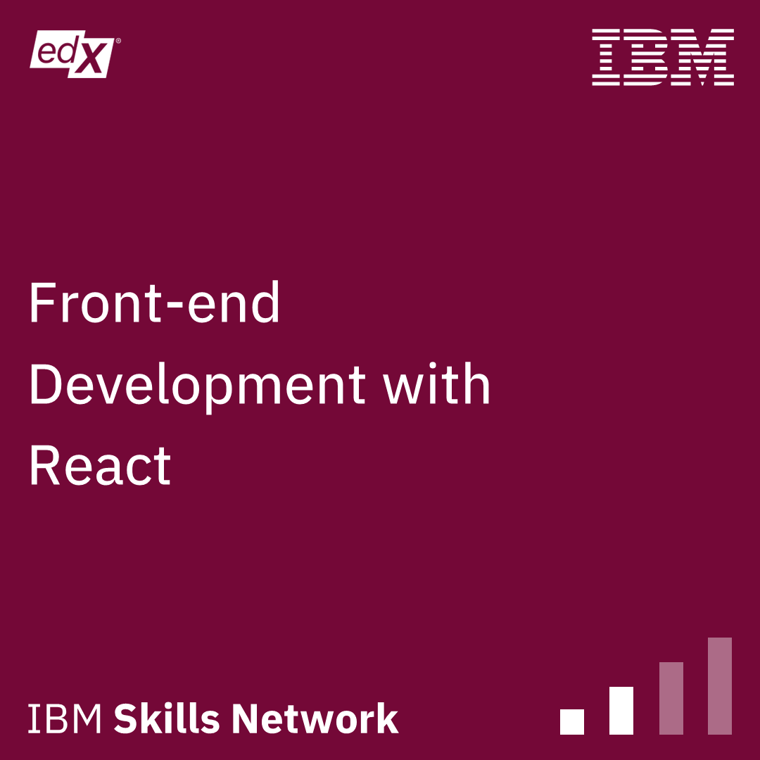 Front-end Development with React certification badge